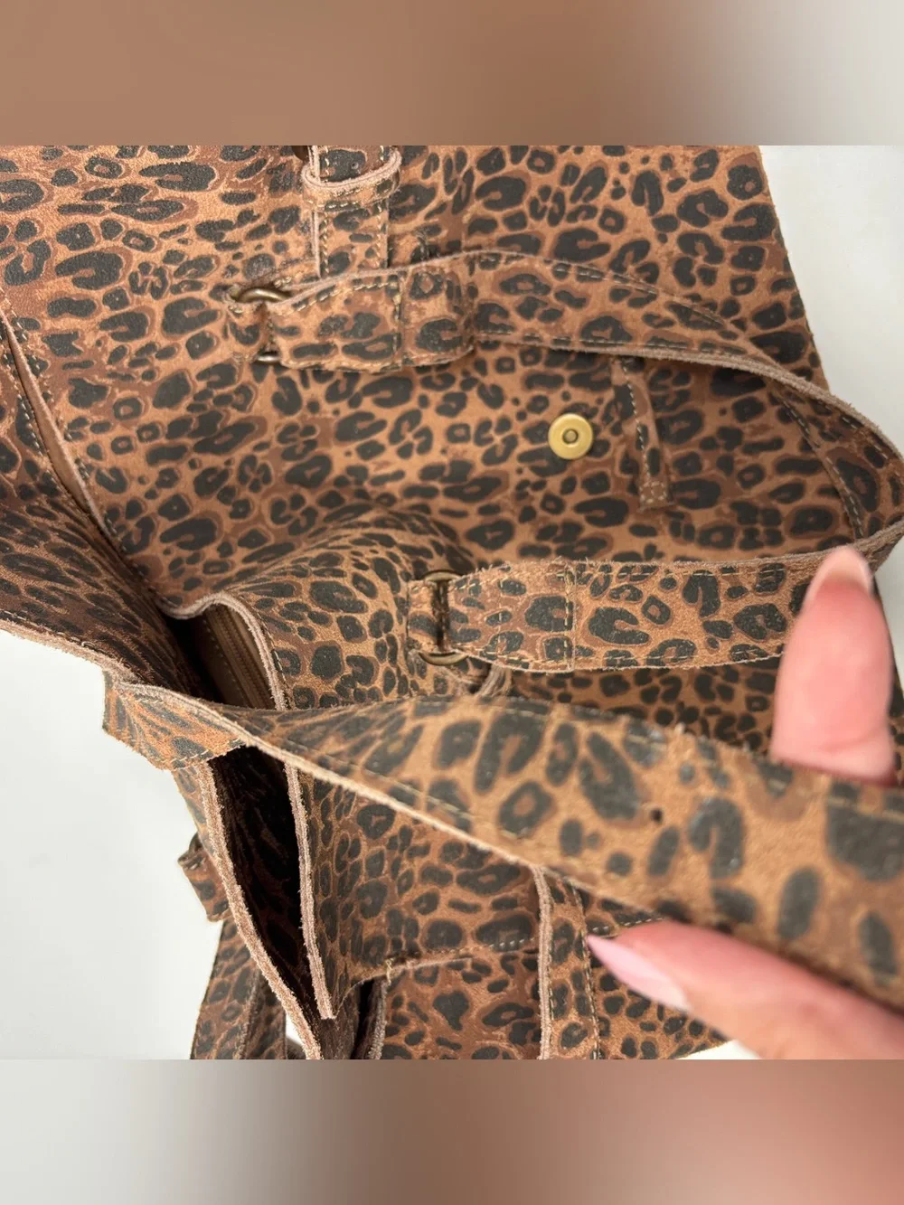 Free People Wild Thing leather Leopard Tote Bag